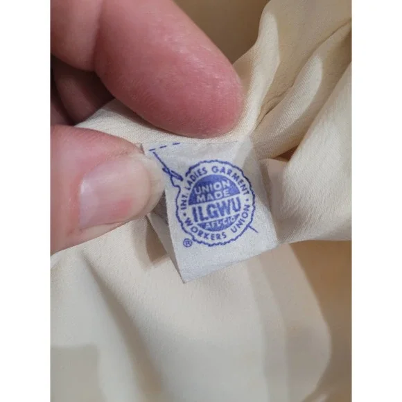 Vintage The Travelaire Cream Wool Button Split Cuff Union Made Dress Coat Sz 16 - Picture 15 of 16